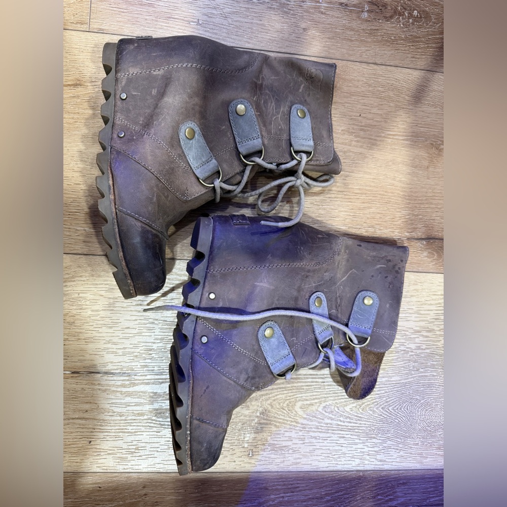 Sorrel lace up wedge booties